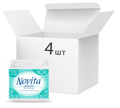 Упаковка ватных палочек Novita Delicate 4 пачки по 200 шт (4823071615913) (41202445)