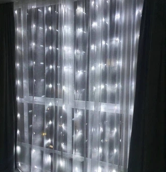 Новогодняя гирлянда ВОДОПАД 2 х2 м. 240 LED Светодиодная штора - водапад на окно белый цвет