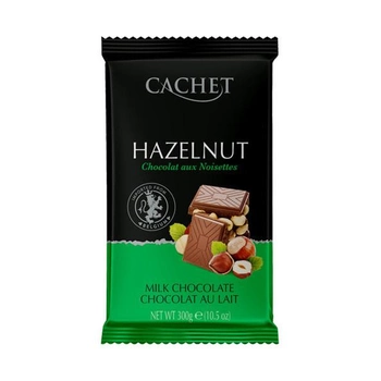 Шоколад Cachet Hazelhut молочный с лесными орехами №48, 300г