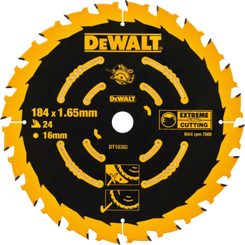 Диск пильный DeWalt по дереву 184 мм 24 (DT10302)