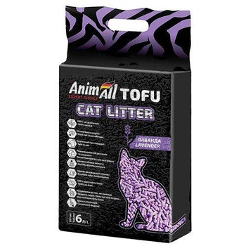 Соевый наполнитель AnimAll Tofu с ароматом лаванды, 6 литров (2,6 кг)