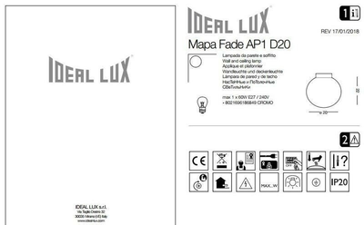 Бра Ideal Lux MAPA FADE 186849
