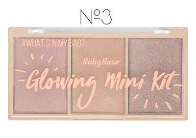 Палетка хайлайтеров Glowing Mini Kit Ruby Rose №3 НВ-7215
