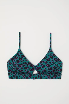 Купальный лиф H&M 34 зеленый узор 412622242