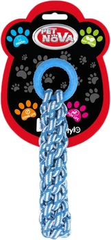 Іграшка для собак Канат в'язаний з кільцем Pet Nova 30 см Блакитний (TPR-ROPERING-BL) (5904378731816)