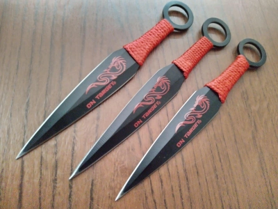 Ножи(сталь) метательные комплект 3 в 1 Кунаи Наруто Драконы детские