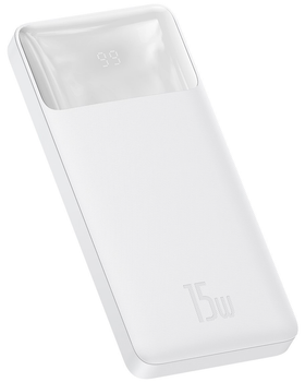 Повербанк на 10000mAh BASEUS Bipow Digital Display Power bank | 2USB / 1Type-C, 3A / 15W, QC |. White