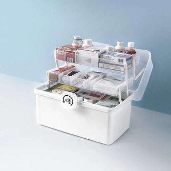 Органайзер- аптечка для ліків MVM PC-16 S WHITE пластиковий білий
