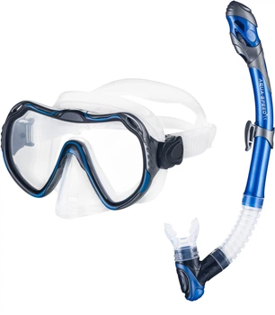 Набор маска и трубка Aqua Speed JAVA + ELBA 3113 уни Синий (614-11) (5908217631138)