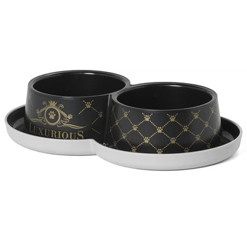 Двойная миска для котов Moderna Double Trendy Dinner Luxurious черный 2х350мл (H136015AA)