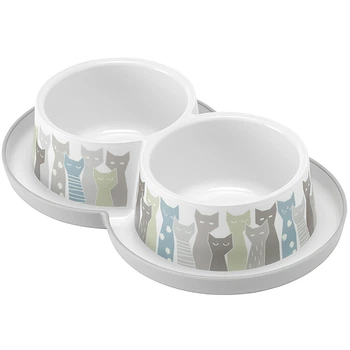Двойная миска для котов Moderna Double Trendy Dinner Maasai 2х350мл (H136027BE)
