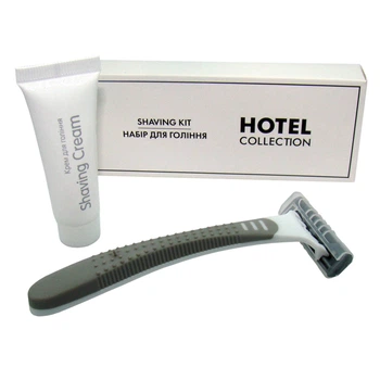 Набор для бритья 2/10 в п/е и картонной коробочке "HOTEL COLLECTION", комплект 100шт.