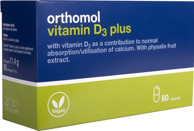 Витамины и минералы Orthomol Vitamin D3 Plus new для костного скелета и структуры костей (4260022694601)