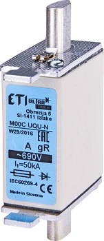 Запобіжник ETI M00UQU-N 125A 690V gR 50kA 4331213 (надшвидкий)