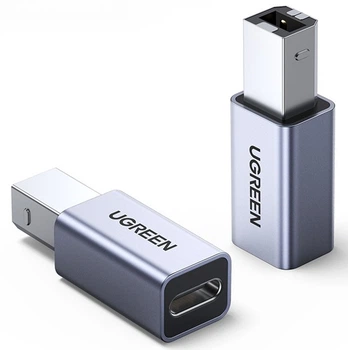 Переходник UGREEN US382 USB C на USB B Printer Adapter для принтера, жесткого диска, док станции, факса Grey (20120)
