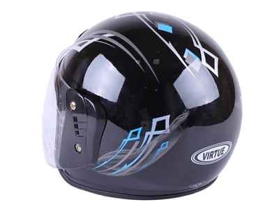 Шлем мотоциклетный открытый глянец MD-В201 черный с синим