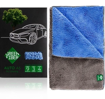 Авторушник GreenWay Green Fiber AUTO A5, для сухого прибирання, сіро-блакитне (08073)