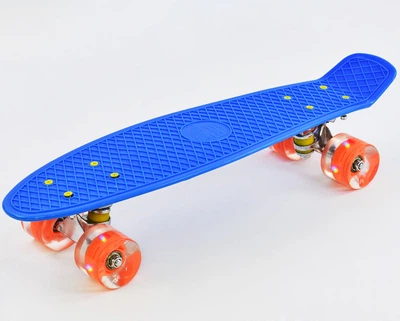 Скейт Пенні борд Best Board з PU колесами, що світяться. Dark Blue (74186)