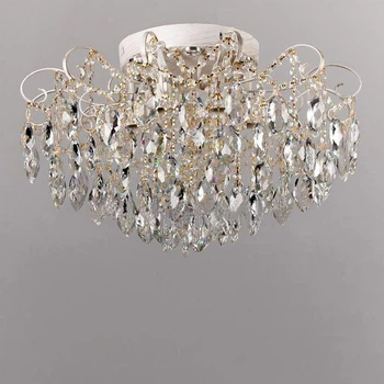 Люстра кришталева стельова Light House SR-17038/6+6 WG D640*H450 E27+LED біла