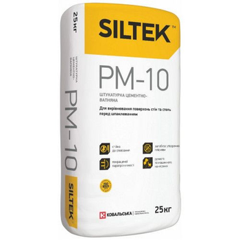 Штукатурка цементно-известковая Siltek PM-10 Серая 25кг