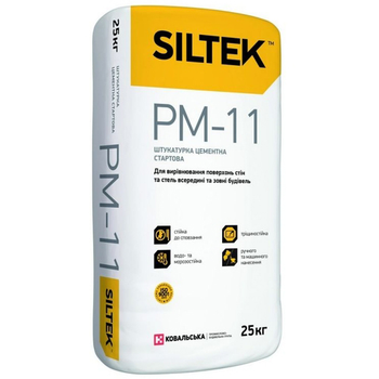 Штукатурка цементная стартовая Siltek PM-11 25кг