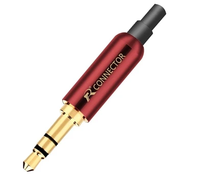 Разъём Jack 3.5 мм 3pin с металлическим корпусом цвет Красный