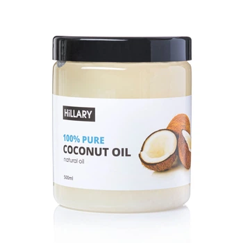 Рафінована кокосова олія Hillary 100% Pure Coconut Oil, 500 мл HI-04-019