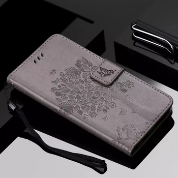 Чохол книжка OPPO A96 Кіт та Дерево Grey (30472-33)