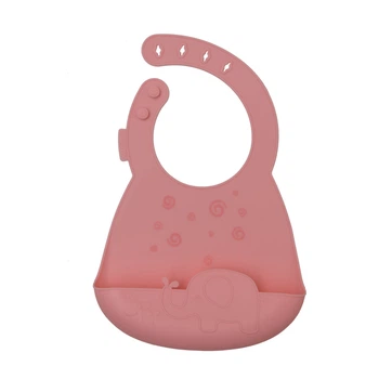 Силиконовый нагрудник Kinderenok Happy Meal розовый (300520)
