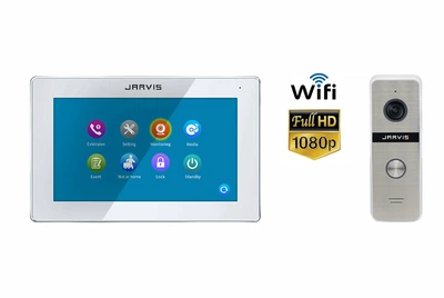 Видеодомофон с записью фото\видео по движению Jarvis 10TS FullHD Touch Screen + WiFi + JS-02S FullHD (комплект)