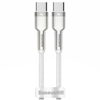 Дата кабель Baseus Cafule Metal Type-C to Type-C 100W (1m) (CATJK-C) Белый
