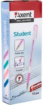 Набор ручек гелевых Axent Student пиши-стирай AG1071-02-A синяя, 12 шт.