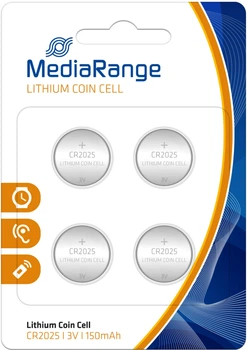 Літієва батарейка MediaRange Lithium CR2025 3 В 4 шт. (4260283113347)