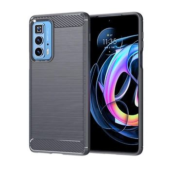 Чохол Lenuo Carbon Fiber для Motorola Edge 20 Pro Gray