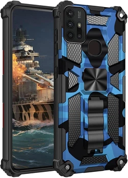 Чехол Military Shield для Motorola Moto G10 бампер противоударный с подставкой Blue