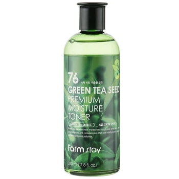 Увлажняющий тонер для лица с экстрактом зеленого чая Farmstay 76 Green Tea Seed Premium Moisture Toner 350 мл (8809426958993)