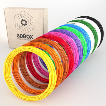 Набір PLA пластику 3D-Box LARGE-20 для 3D-ручки: 12 кольорів по 20 метрів (1,75 мм*240м)