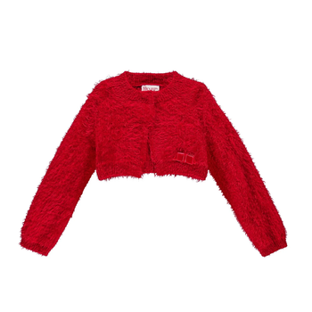 Міні-кардиган з ефектом хутра для дівчинки Brums 193BGHC004-207 червоний 116