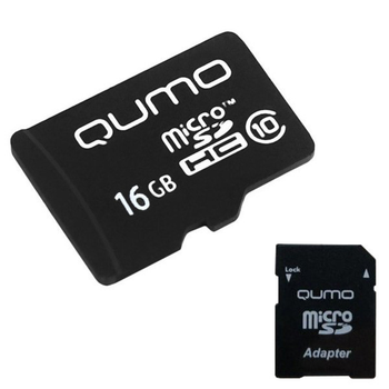 Карта памяти QUMO 16 Gb Class 10 UHS-1 с SD адаптером