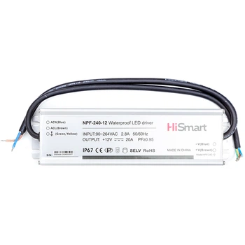Блок питания HiSmart 12V, 20A, 240W, PFC, IP67