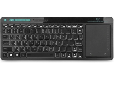 Клавіатура Rii K18 Plus з російською розкладкою підсвічування тачпада Чорний (1010-412-00)
