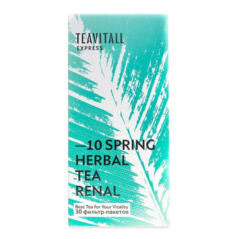 Чайний напій GreenWay TeaVitall Express Spring 10, для поліпшення роботи нирок, 30 фільтр-пакетів (01599)