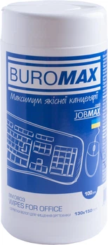 Чистящие салфетки Buromax для очистки оргтехники, поверхностей и офисной мебели 100 шт (BM.0803)
