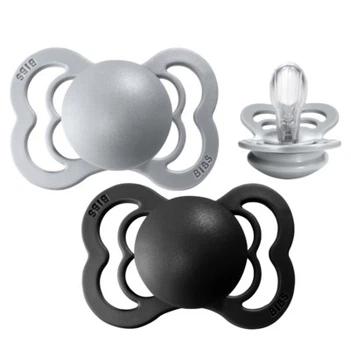 Пустушки BIBS Supreme Cloud + Black Silicone 6-36 міс силіконова 2 шт