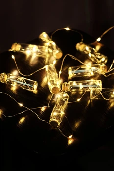 Гирлянда светодиодная на батарейках ретро бутылочки с росой 10шт 100 LED DL 3м белый 136901