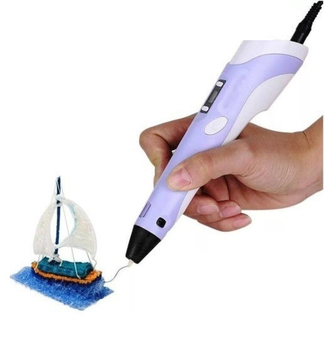 3D ручка c LCD дисплеем и комплектом эко пластика для рисования 3DPen-3 Hot Draw 3 Purple