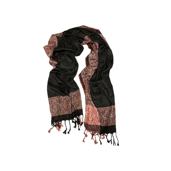 Шарф вискоза черный Silk Route a-1200 200х70 см
