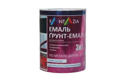 Грунт-эмаль антикоррозионная 3 в 1 Fantazia серая 0,8 кг