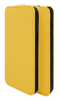 Чехол из натуральной кожи Logarm Genuine Leather Flip для Xiaomi Redmi Note 10 / Redmi Note 10S / Poco M5s Желтый
