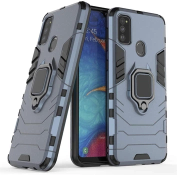 Чохол Iron Ring для Samsung Galaxy M21 / M215 броньований бампер Броня Dark-Blue Без бренду